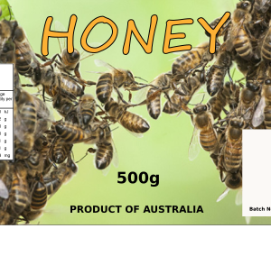 1 Kg Honey Nutrition Label 10 Per Sheet – Bee Australian