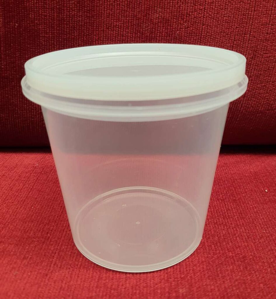 380ml (400500g honey) Clear Plastic Tub with White Lid Bee