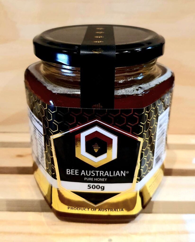 Bee Australian 500g Honey In Hexagon Glass Jar – Bee Australian Pty Ltd ...