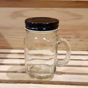 Square Mason Mug 380ml Lid and Handle