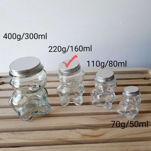 Bear glass jars with metal lid3