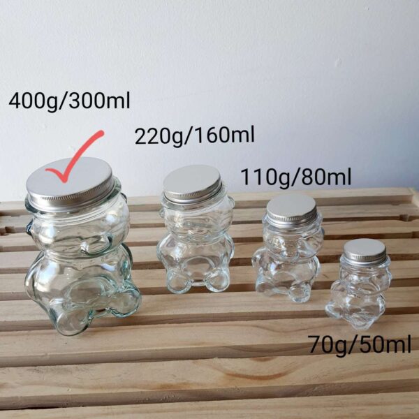 Bear glass jars with metal lid2