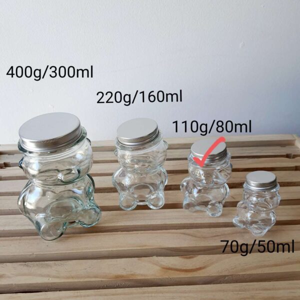 Bear glass jars with metal lid5